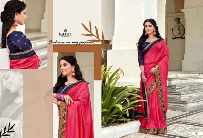 Kalista Alisha Gold 3 Heavy Festive Wear Vichitra Silk Designer Saree Collection